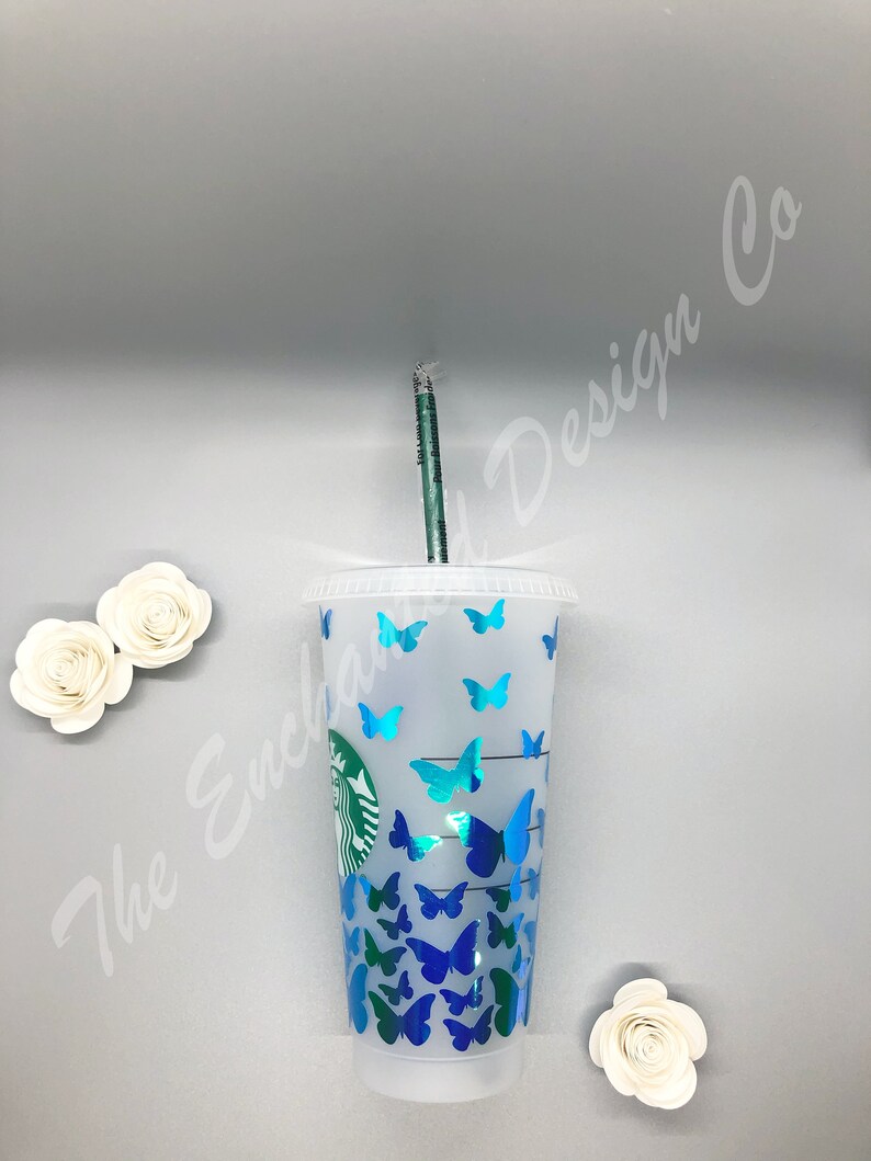 Download Full Wrap Starbucks Cold Cup Butterfly SVG Instant ...