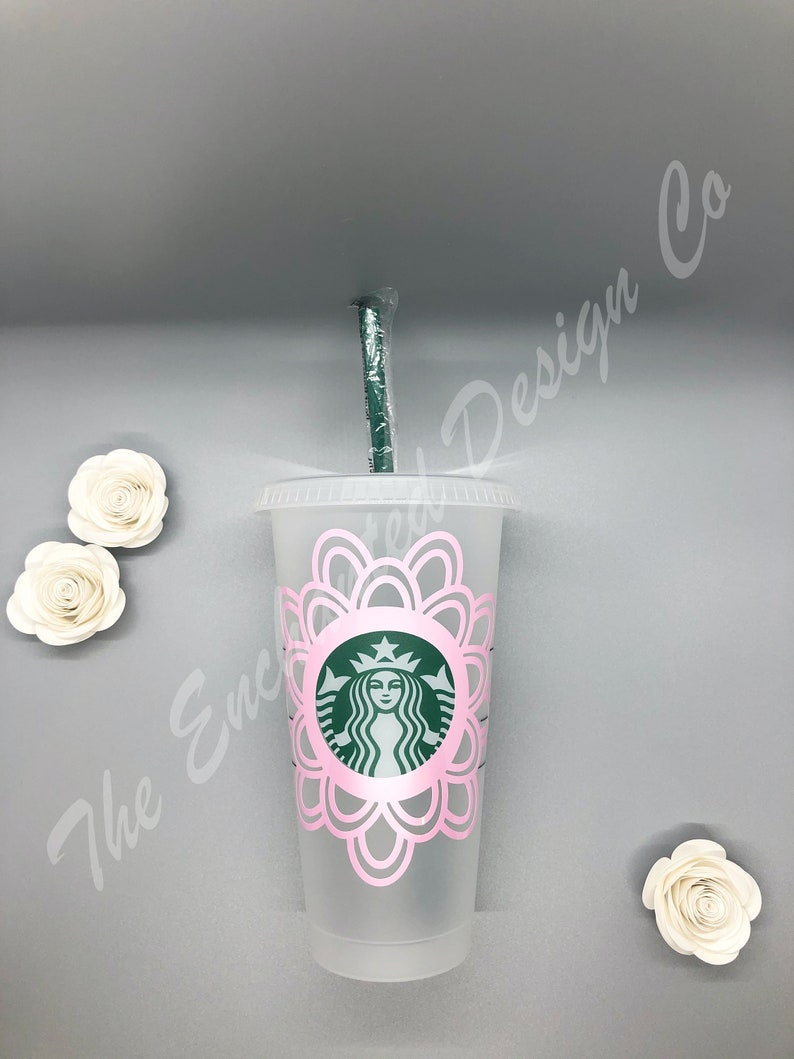 Download Starbucks Cold Cup Mandala Flower Circle SVG Instant | Etsy