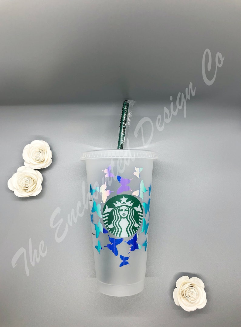 Starbucks Cold Cup Butterfly Wreath Custom SVG Instant | Etsy