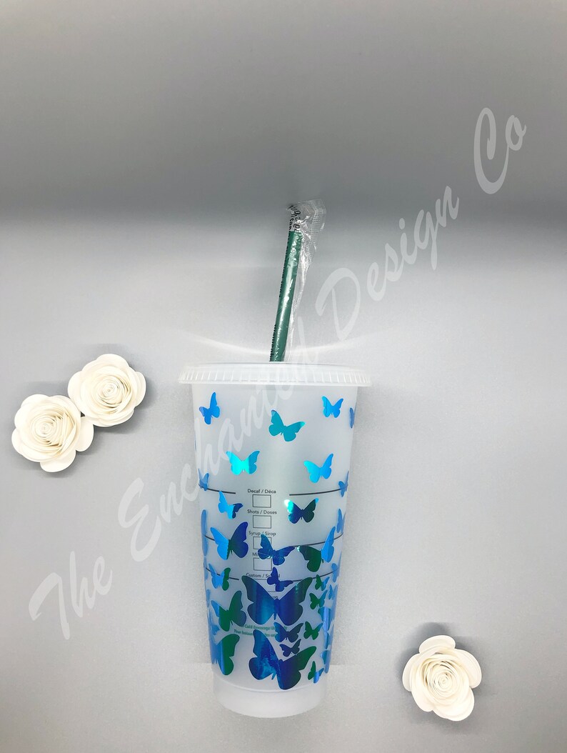 Download Full Wrap Starbucks Cold Cup Butterfly SVG Instant ...