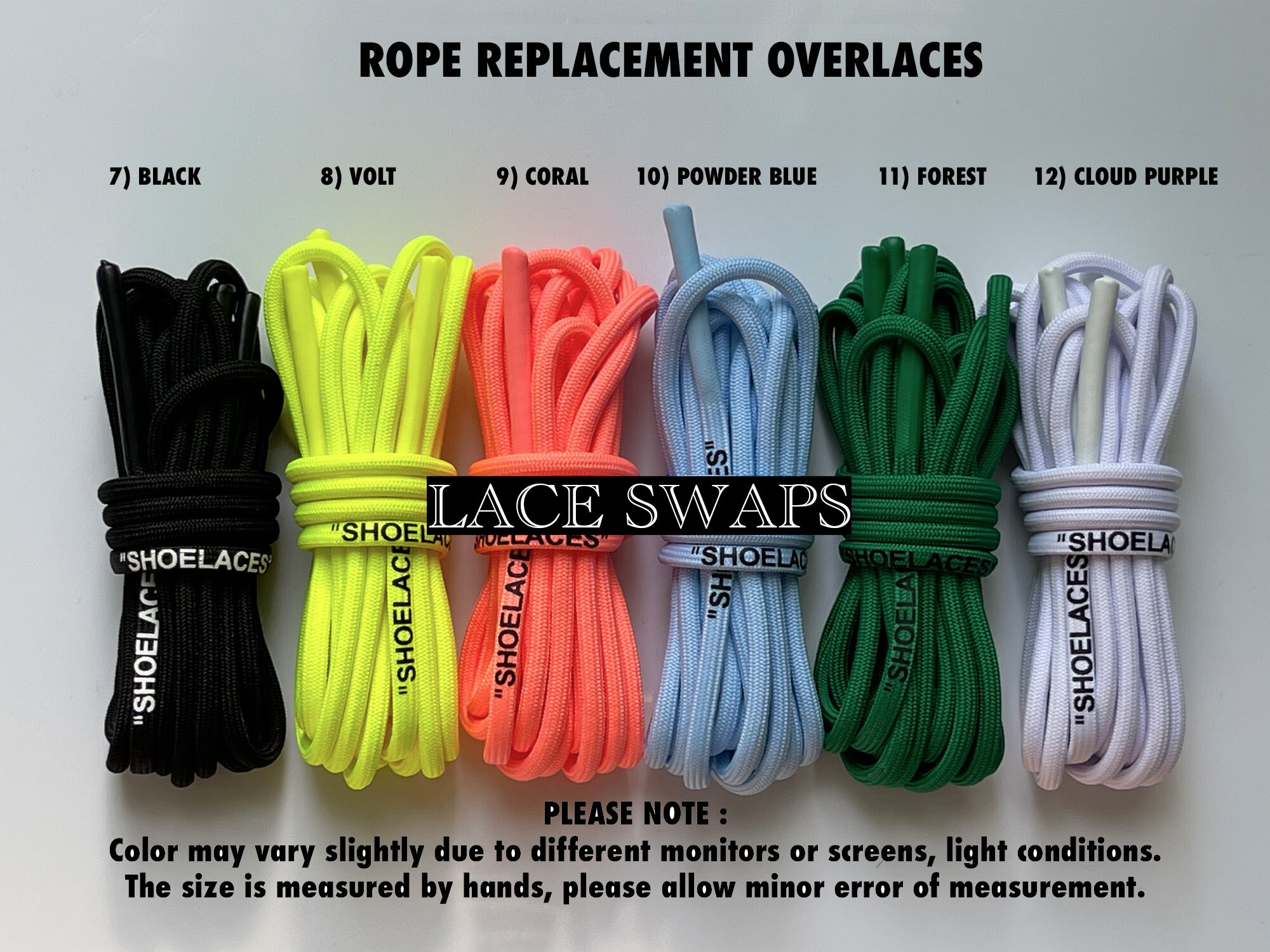 Rope Off White Rubber Tip Overlaces Replacement Shoelaces for Lot