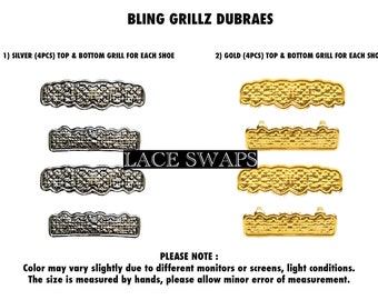 Bling Grillz Statement Lace Tags Premium Grills Buckle Dubraes For All Shoes Bling Shoe Jewelry Accessories