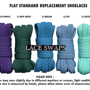1 Pair Standard Flat Replacement Shoelaces Now Available in 47 55 63 Inches Shoe laces