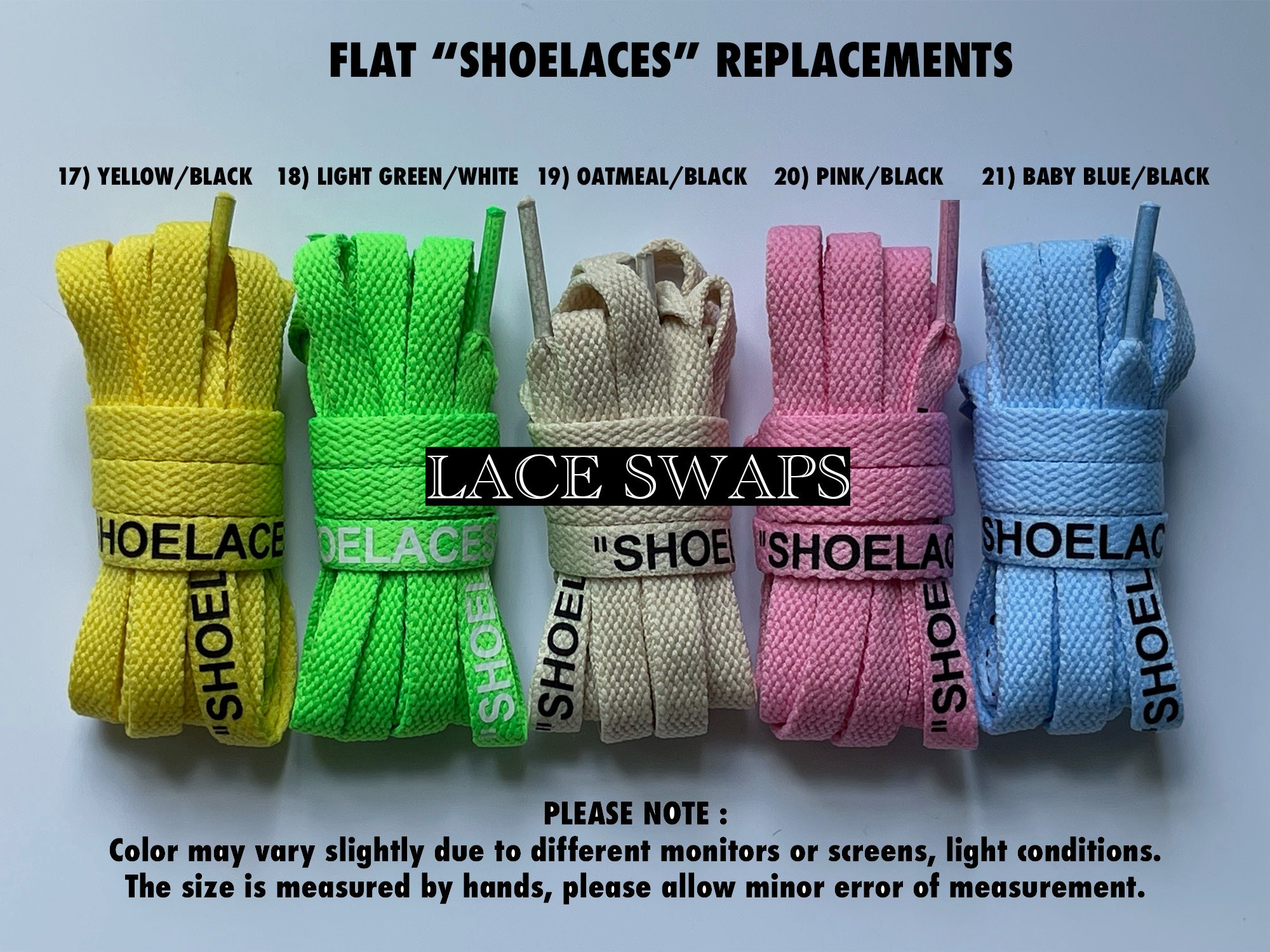 Flat shoelaces Replacements 25 Colorful Custom Etsy