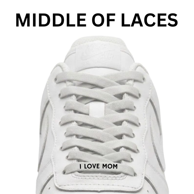 CORDONES DE ZAPATOS PERSONALIZADOS Únicos Calidad PREMIUM Opciones infinitas Los mejores cordones de regalo Sneakerhead para Nike Adidas AF1 Todos los zapatos 2) Middle Of Lace