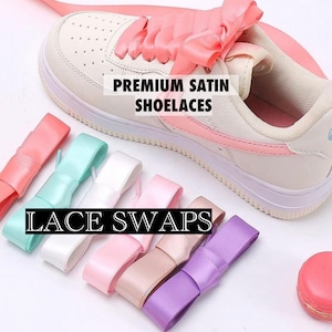 Cadarços de cetim de qualidade premium planos com 22 cadarços de fita colorida para substituição em casamentos, presentes e tênis Converse