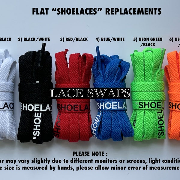 Flat "SHOELACES" Replacements 25+ Colorful Custom Shoelaces To Choose From Lace Swaps Great For Off White Lot 50 & All Shoes Alike