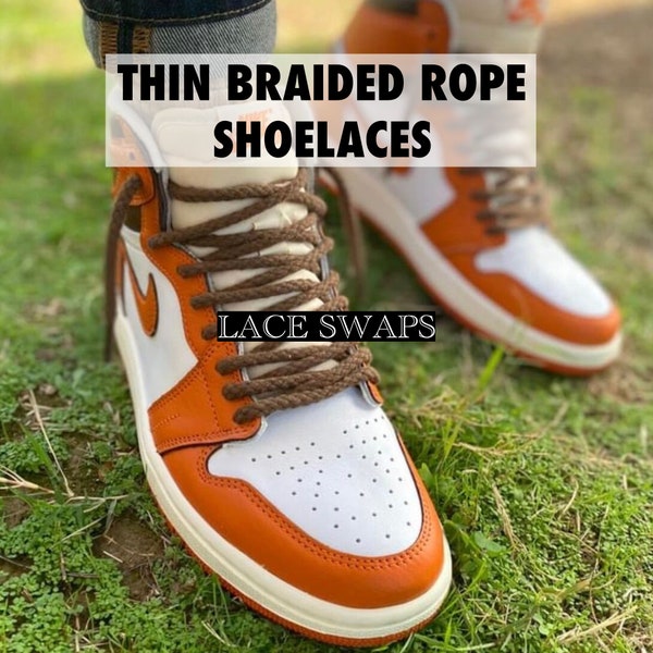 1 Pair Thin Braided Rope Starfish Jordan 1 Shoelaces Laces for Aj1 Shoes in 47 55 63 72 Inches Shoe laces