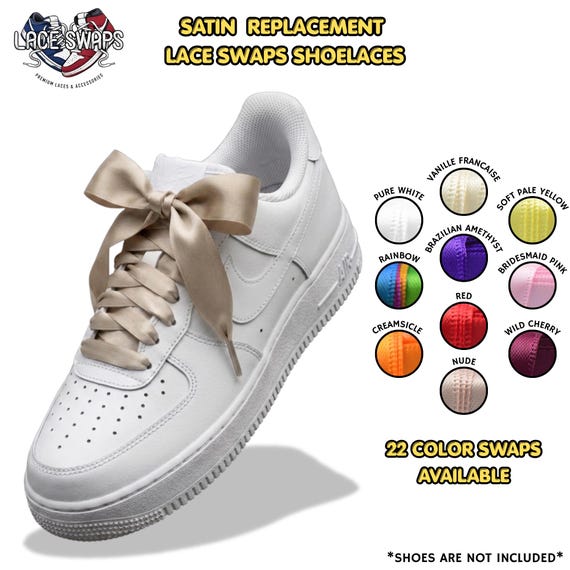 Flat Premium Satin Shoelaces 22 Colorful Ribbon 20mm Replacement Laces For Weddings Gifts & Converse Shoes