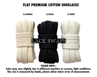 1 Pair Double Layer Cotton Classic Vintage Flat Shoelaces Now Available in 39 47 55 63 Inches Shoe laces