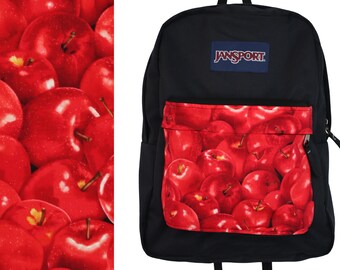 Red Apple Fabric Upcycle for the JanSport SuperBreak Backpack
