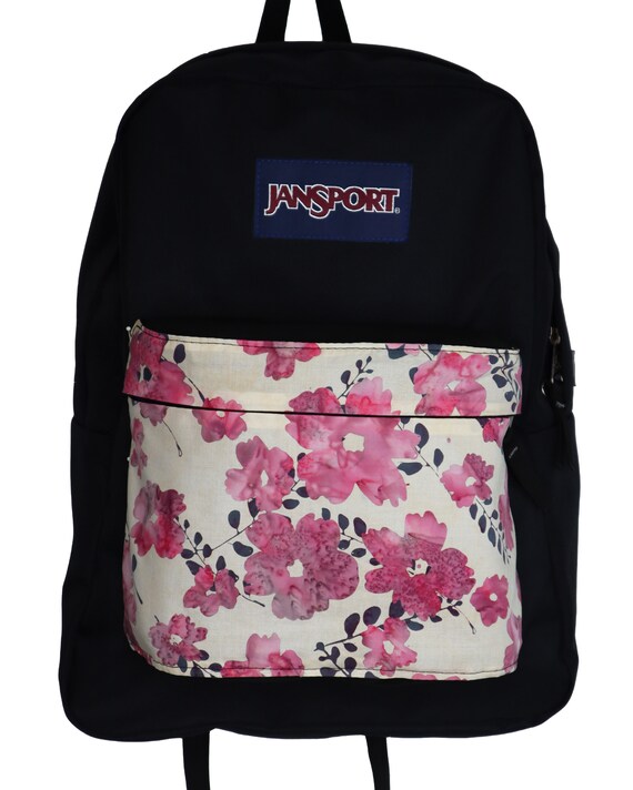 Jansport backpack pink with leaves online