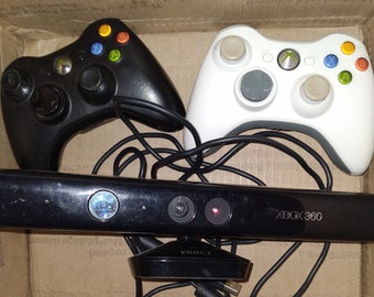 Kinect Wireless Xbox 360 Hardware PLUS 2 Wireless Controllers NOT TESTED!!!