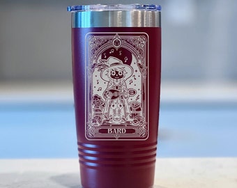 DnD Class Bard Tarot Card! - Engraved DnD Tumbler