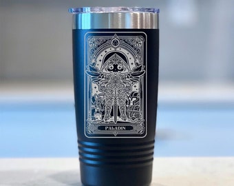 DnD Class Paladin Tarot Card! - Engraved DnD Tumbler