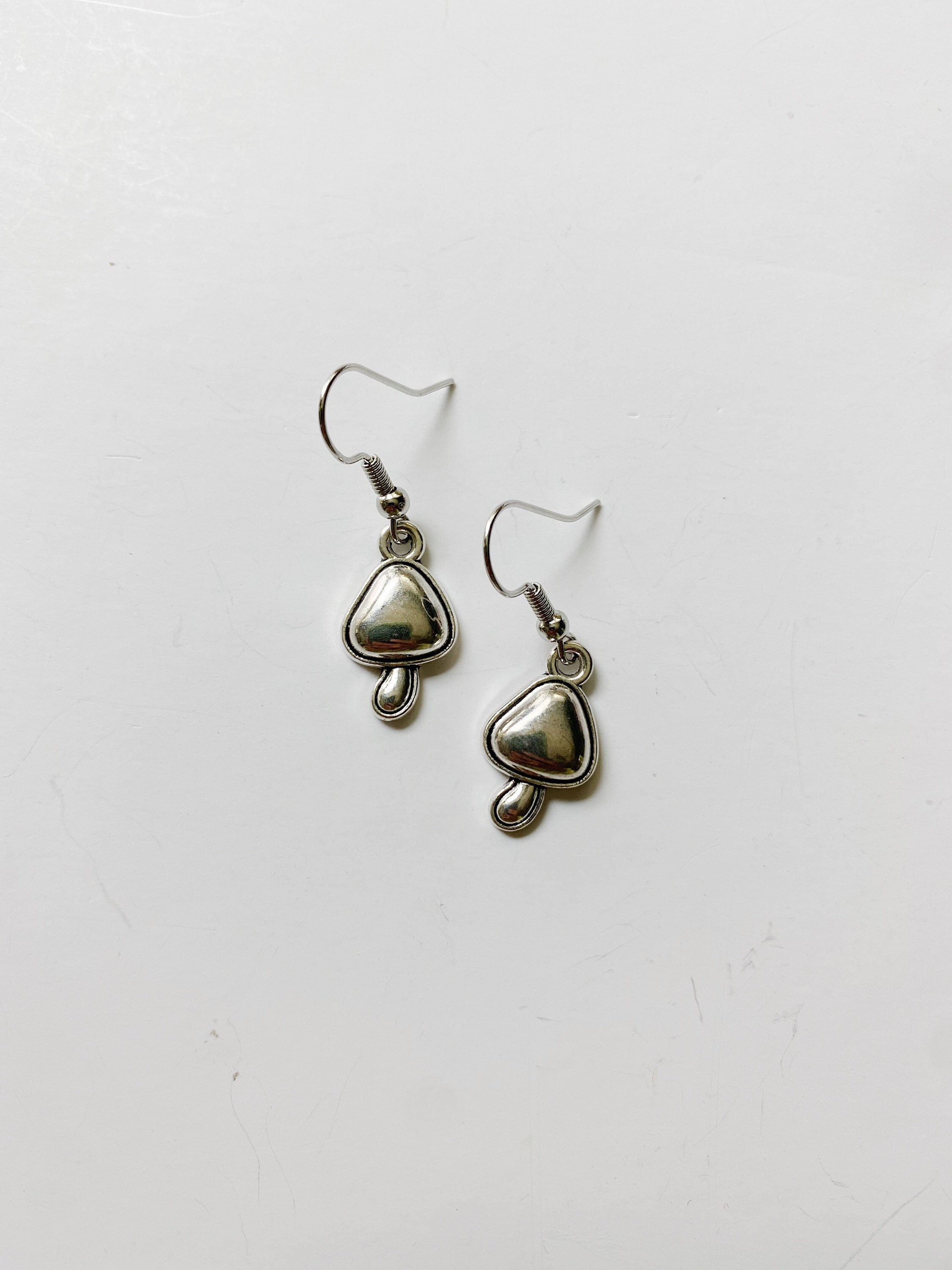 Mini silver dangle mushroom earrings | Mushroom earrings | Silver mus…