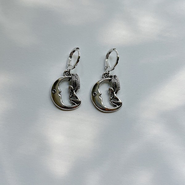 Fairy moon earrings | fairy earrings | moon earrings | celestial earrings | unique earrings | hippy earrings | indie earrings