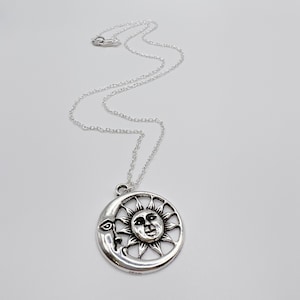 hippy sun and moon necklace | celestial necklace | sun necklace | moon necklace | indie necklace | hippie necklace | 925 sterling silver
