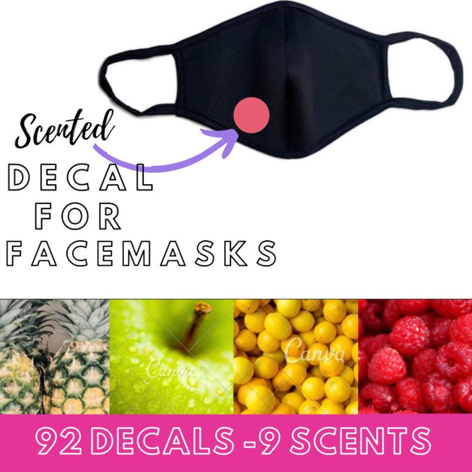 Face Mask Scented Decals Etsy