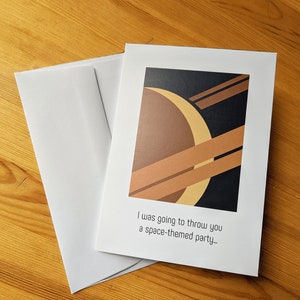 Humoristische ruimtewenskaart - enkele kaart met envelop - 5 x 7 inch (13 x 18 cm)