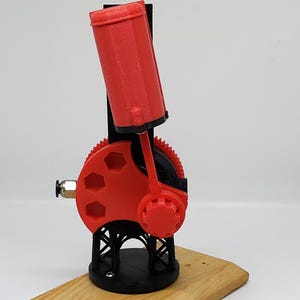 3D gedrucktes Luftmotor - Glide Dual Stroke Vertikales Modell - Funktionales Schreibtischspielzeug