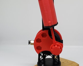 3D Printed Air Engine – Glide Single Stroke Vertical Model, Functional Toy