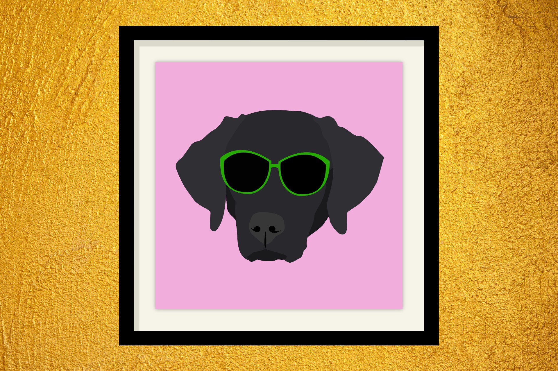 Black Lab in Green Sunglasses Digital Art Print PNG DOWNLOAD Etsy