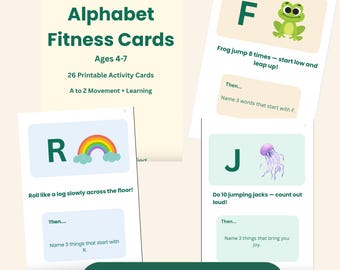 Alphabet Fitness Cards for Kids | ABC Movement Cards | Homeschool Printable | Kindergarten Activity | Letter Recognition