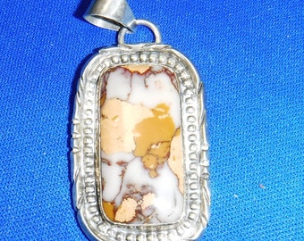 Crazy Horse Magnesite Pendant, Sterling Silver, with Chain
