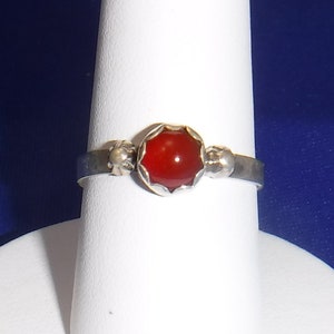 Carnelian Ring, Sterling Silver, size 8