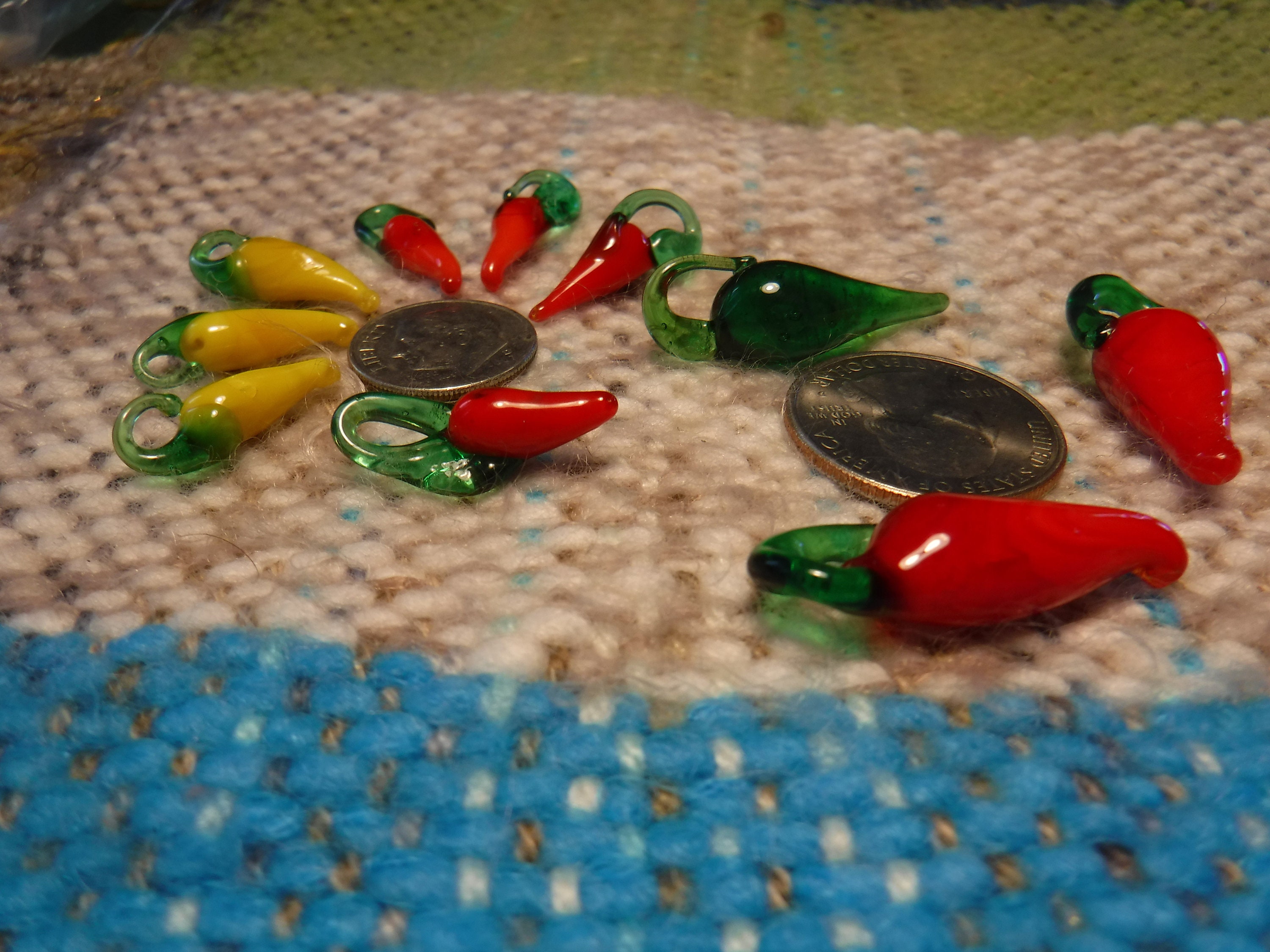 10 piece Mix Bundle lot Blown Glass Chile Peppers Red Green Etsy