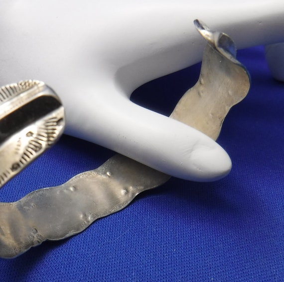 カフブレスレット、スターリングシルバー、刻印入り、幅1/2インチ