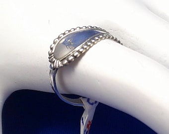 Silver Spoon Ring, Sterling, Pinky, Child, Leightweight, Friendship Promise Commitment, size 6