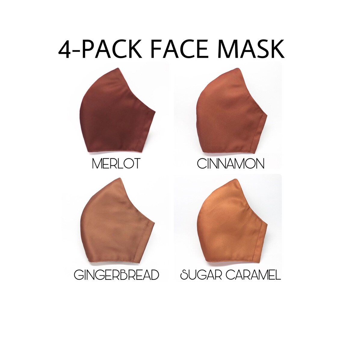 4 PACK Nude Skin Tone Face Mask Custom Tan Mask Personalized Etsy