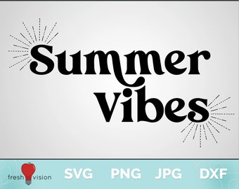 Descarga digital de vibraciones de verano Svg / Pdf / Dxf / Png