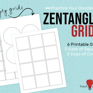 Zentangle Grids - Squares and Circles in small, medium and large