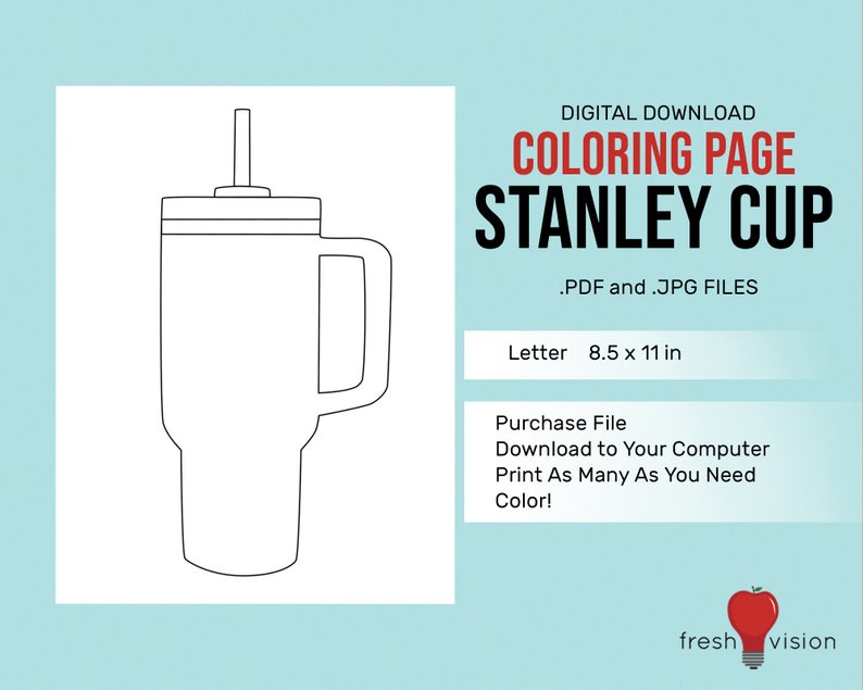 Color Your Own Stanley Cup Coloring Page - Etsy