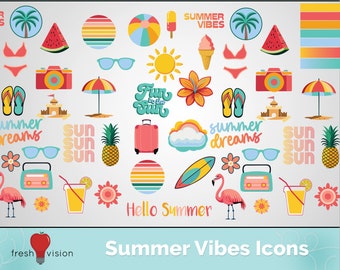Iconos de vibraciones de verano Descarga de arte digital / SVG y PNG
