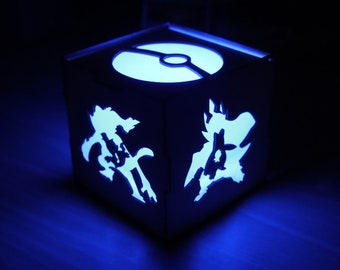 Pokémon Infernape, Empoleon Torterra, Lampe 3D Cube Boîte à Tilleul Boîte de Saint-Valentin, Date de couple, Anniversaire Pokémon 3D Diorama