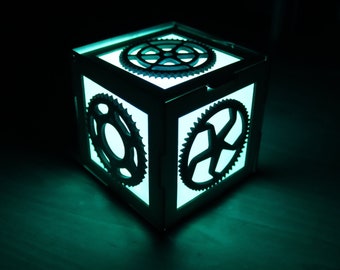 Mechanical Gears lights 3D Cube lampe light Box Basswood