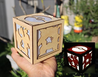 Boîte lumineuse cube 3D Charizard Blastoise Pokémon Tilleul, cadeau de Noël, cadeau de couple, cadeau d'amis
