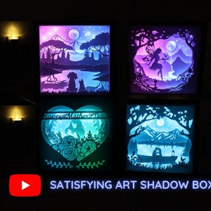 4x Paper Light Shadow Box SVG Best Friends include Youtube Tutorial