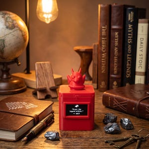 Dragon Quote Cube, Mythic Wisdom Display, Dragon Lover Gift, Fantasy Desk Decor, D&D Dungeon Master Gift