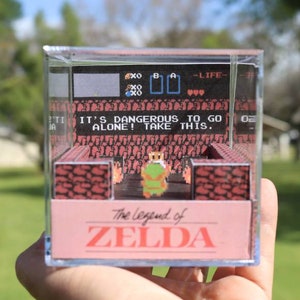 The Legend of Zelda Retro Gaming 3D Diorama Box - Perfect Christmas gift, Couple's Gift, Friends Gift