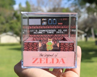 The Legend of Zelda Retro Gaming 3D Diorama Box - Perfect Christmas gift, Couple&#39;s Gift, Friends Gift