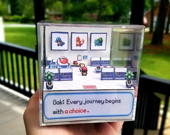 Pokemon Oak's Lab 3D Retro Gaming Parfait cadeau de Noël, cadeau de couple, cadeau d'amis