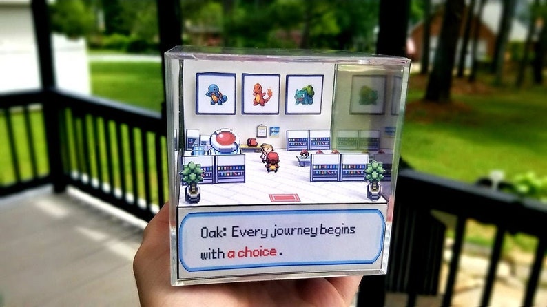 Pokemon Oak's Lab 3D Retro Gaming Perfect Christmas gift, Couple's Gift, Friends Gift image 1