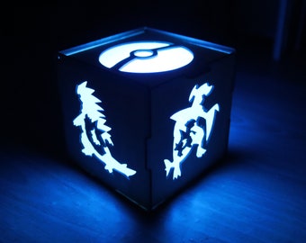 Pokémon Dragonite, Garchomp, Tyranitar 3D Cube lampe lumière Boîte Tilleul Boîte de Saint-Valentin, Date de couple, Anniversaire Pokémon 3D Diorama