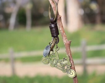 Bicycle family keychain