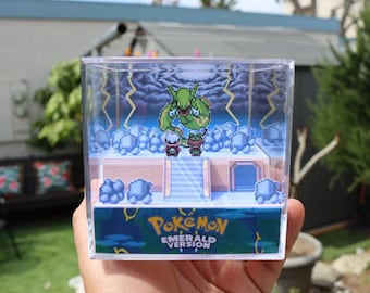 Pokemon Emerald Version 3D Cubes Fanart Cadeau de Noël parfait, Cadeau de couple, Cadeau d'amis